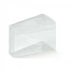 SCATOLE TRASPARENTI PVC FETTA TORTA PER CONFETTI