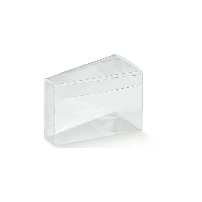 SCATOLE TRASPARENTI PVC FETTA TORTA PER CONFETTI