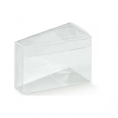 SCATOLE TRASPARENTI PVC FETTA TORTA PER CONFETTI
