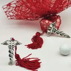 Caduceo bomboniera simbolo farmacia e medicina laurea