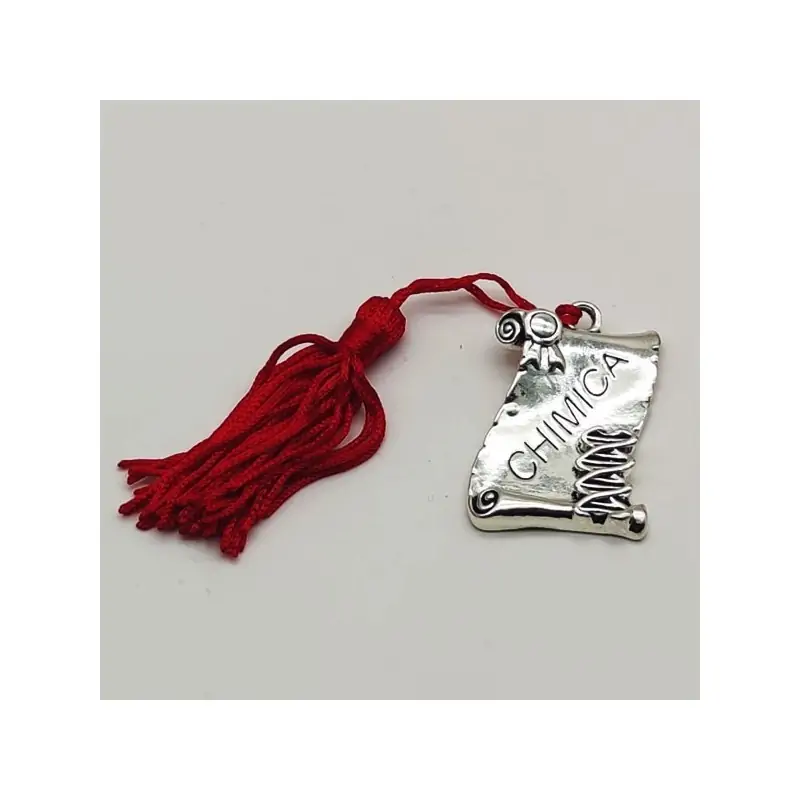 Bomboniere laurea chimica targhetta pergamena in metallo