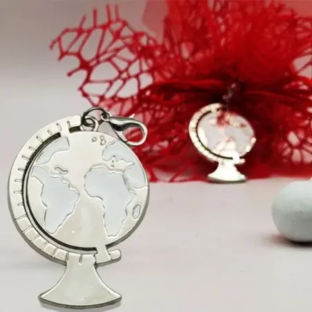 Ciondolo mappamondo bomboniere tema viaggio