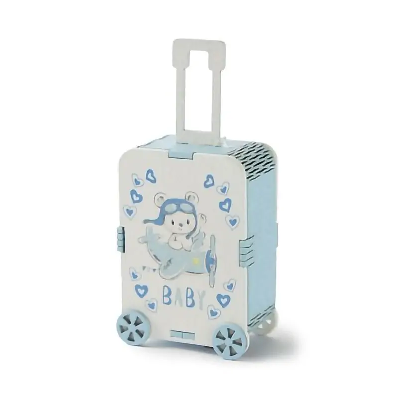 Scatoline Portaconfetti per Nascita Bimbo Trolley in Legno