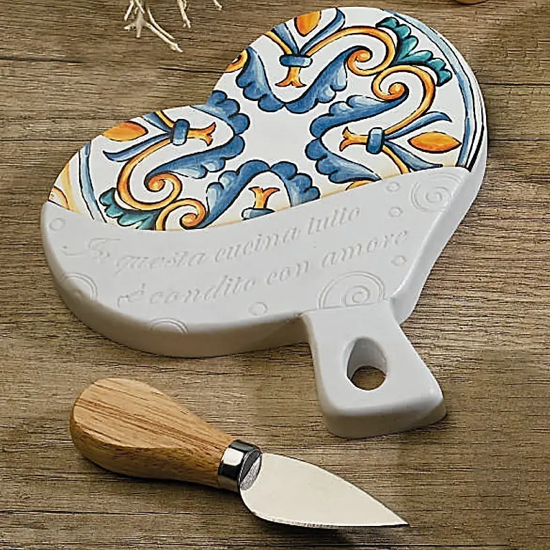 Tagliere Cuore Maioliche e Frase Bomboniere Matrimonio Utile