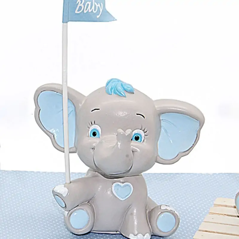 Bomboniera Battesimo Salvadanaio Elefantino Celeste