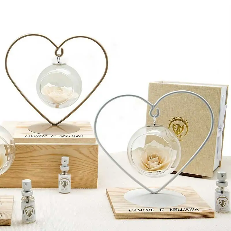 Diffusore con Fiore Bomboniere a Forma di Cuore