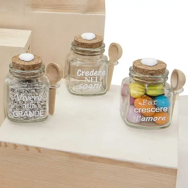 Barattoli di Vetro Piccoli Portaspezie Bomboniere