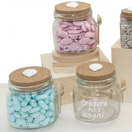 Barattoli Vetro Bomboniere con Frasi