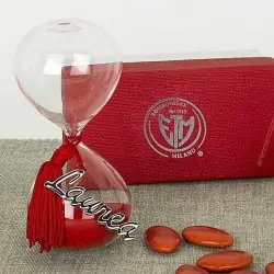 Clessidra con Sabbia Rossa e Ciondolo Laurea