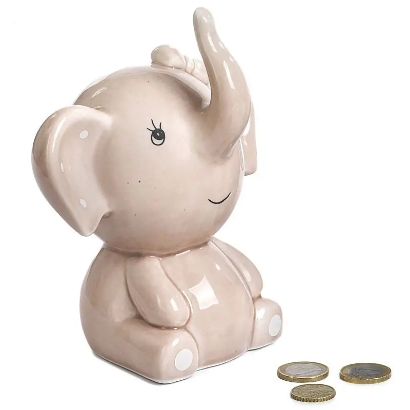 Bomboniera Salvadanaio Elefantino Rosa Idee per Battesimo Bimba