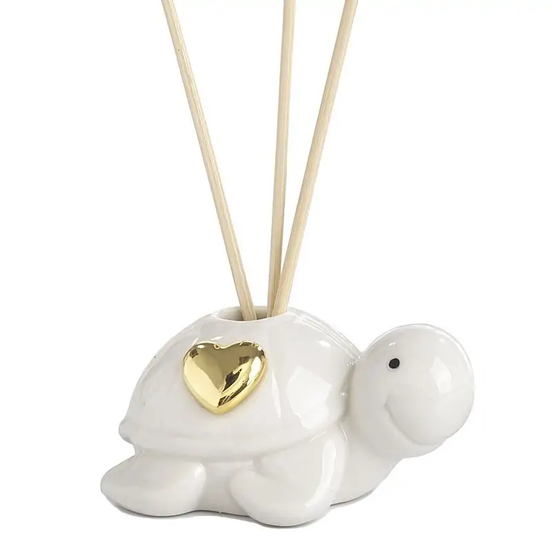 Profumatore Ambiente Bomboniera Tartaruga in Porcellana Bianca