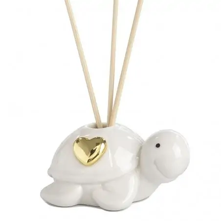 Profumatore Ambiente Bomboniera Tartaruga in Porcellana Bianca