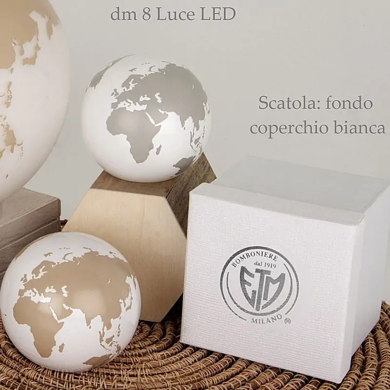 Lampada Sfera Led Mappamondo Bomboniere Tema Viaggio