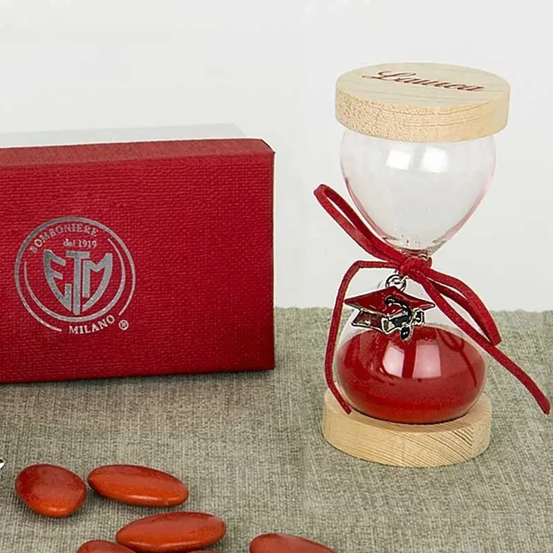 Bomboniere Clessidra in Vetro con Sabbia Rossa Idee Originali