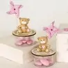 Bomboniera Battesimo Orsetto con Girandola Rosa e Scatola