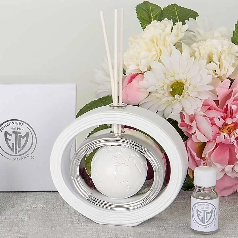 Profumatori per Ambiente Bomboniera Mappamondo Argentato e