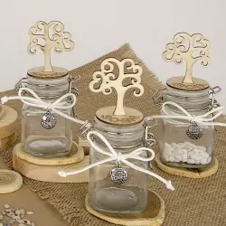 Barattoli vetro Portaconfetti con Tappo Ermetico Bomboniere