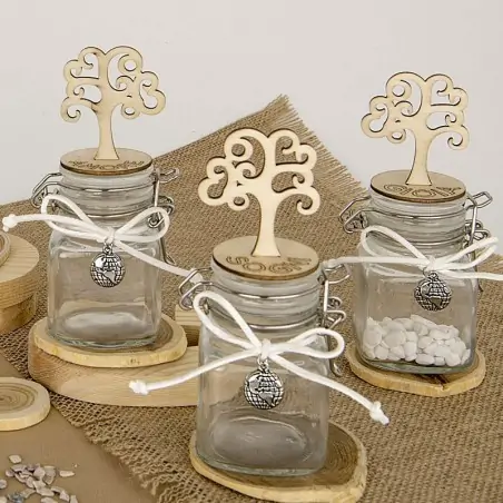 Barattoli vetro Portaconfetti con Tappo Ermetico Bomboniere