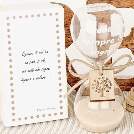 Clessidre in Vetro con Frase e Albero della Vita