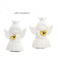 Bomboniere Magneti Angioletti Porcellana con Corona e Cuore