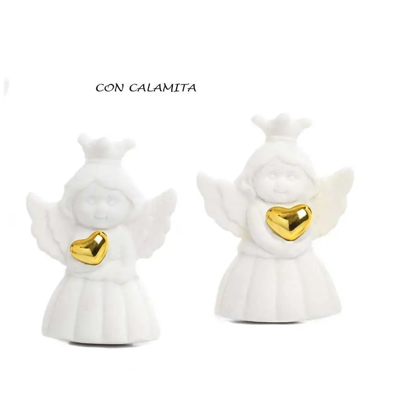 Bomboniere Magneti Angioletti Porcellana con Corona e Cuore