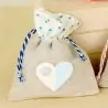 Sacchettini Nascita Economici in Juta con Cuore Celeste
