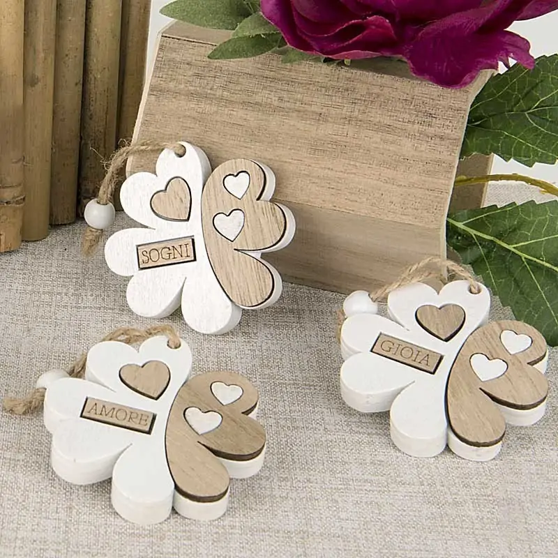 Applicazioni per Bomboniere Quadrifoglio con Frase