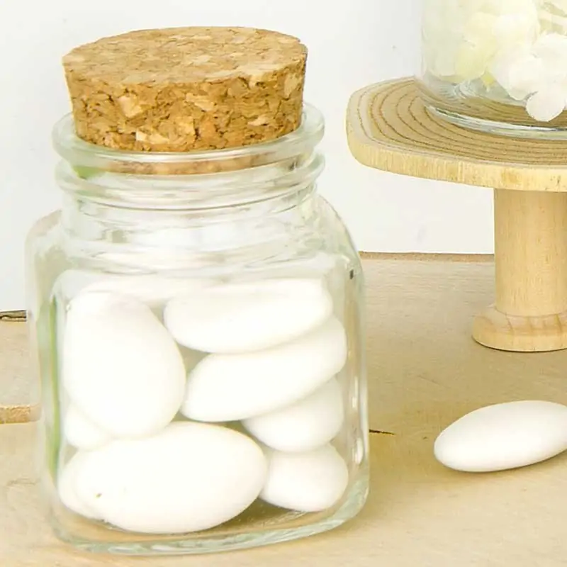 Barattoli Vetro con Tappo Sughero Vasetti Portaconfetti