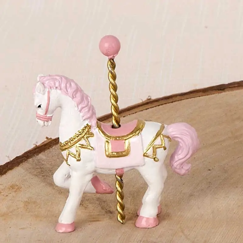 Bomboniere Battesimo Bimba Cavalluccio Giostra Rosa