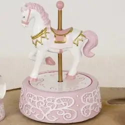 Carillon Giostra con Cavalli Bomboniere Battesimo Bimba