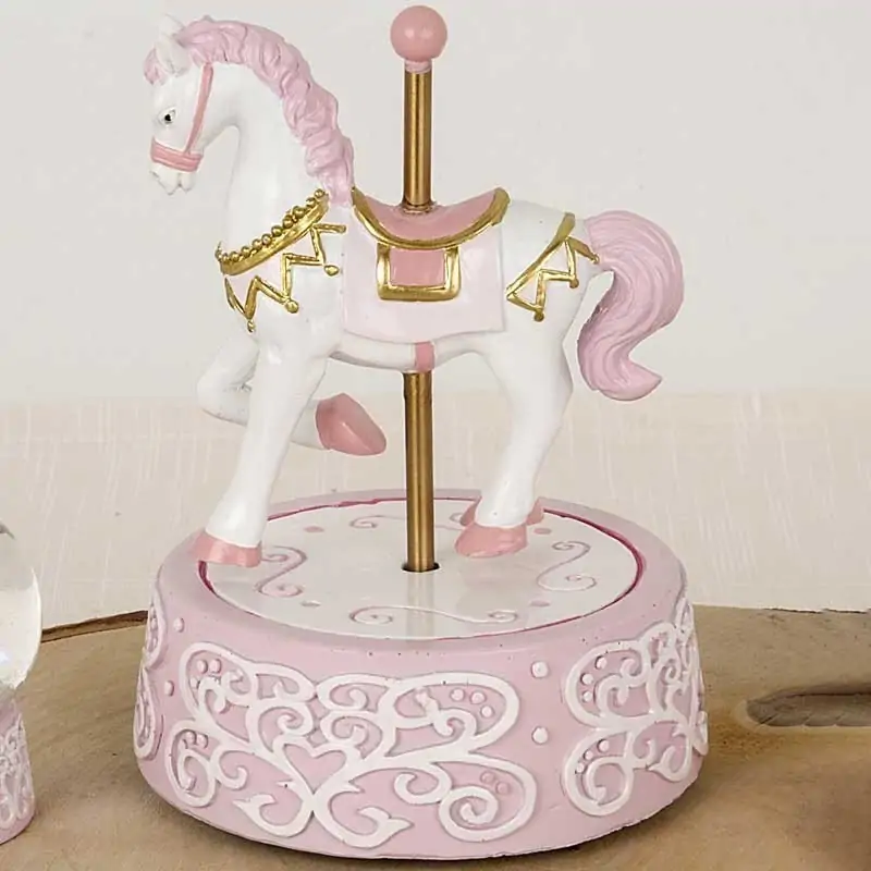 Carillon Giostra con Cavalli Bomboniere Battesimo Bimba