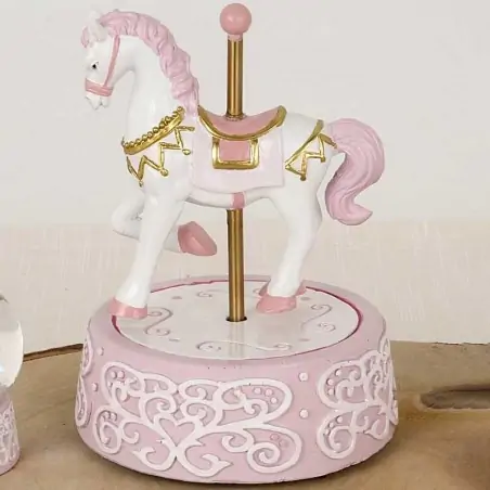 Carillon Giostra con Cavalli Bomboniere Battesimo Bimba