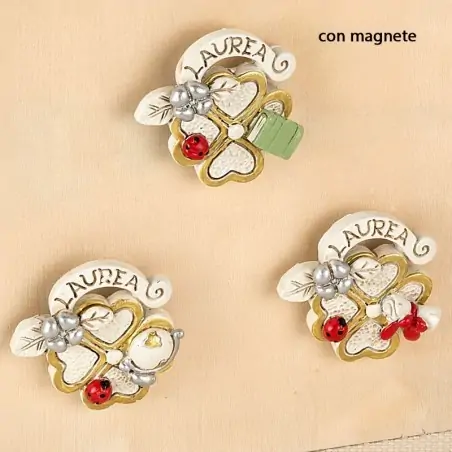 Magnete Laurea Quadrifoglio Portafortuna