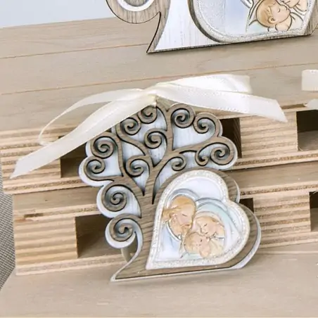 Icona Sacra Famiglia con Albero della Vita Bomboniere Battesimo