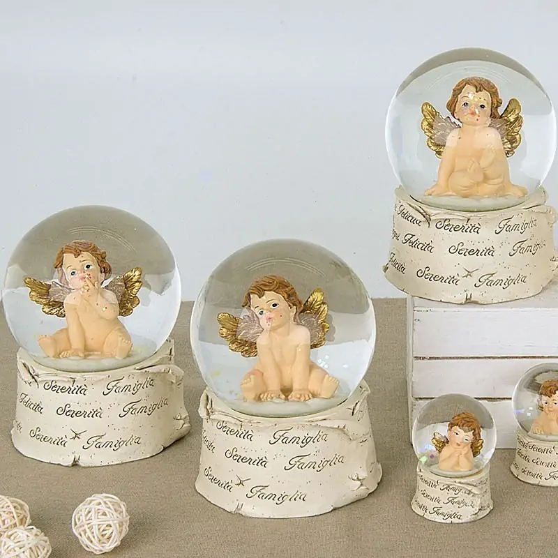 Sfera di Vetro Trasparente con Angeli Bomboniere Battesimo On