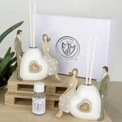 Profumatore Cuore con Sposi Stilizzati Idee Bomboniere