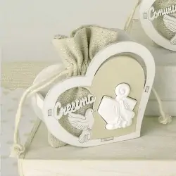 Scatoline Portaconfetti per Cresima Cuore Legno con Sacchetto