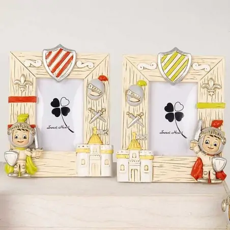 Portafoto battesimo soldatino medievale