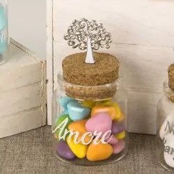 Portaconfetti in vetro con decorazione albero della vita