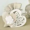 Scatolette porta confetti Comunione Cuore con Sacchetto