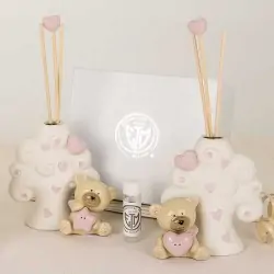 Profumatori per ambienti albero e orsetto battesimo bimba