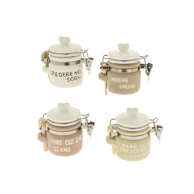 Barattolo bomboniere con frasi e tappo ermetico
