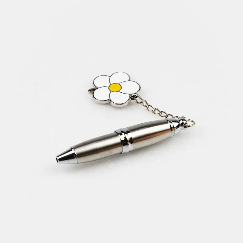 Mini penna bomboniera con ciondolo fiore