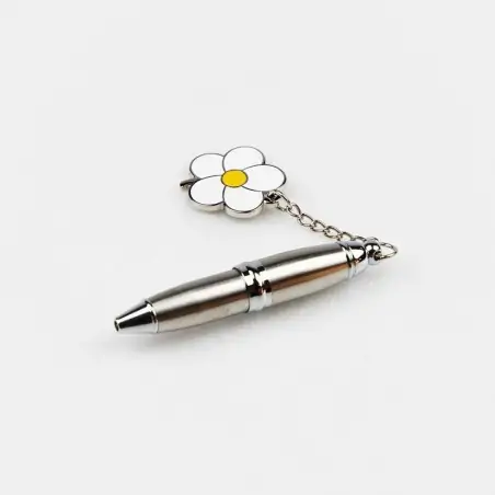 Mini penna bomboniera con ciondolo fiore